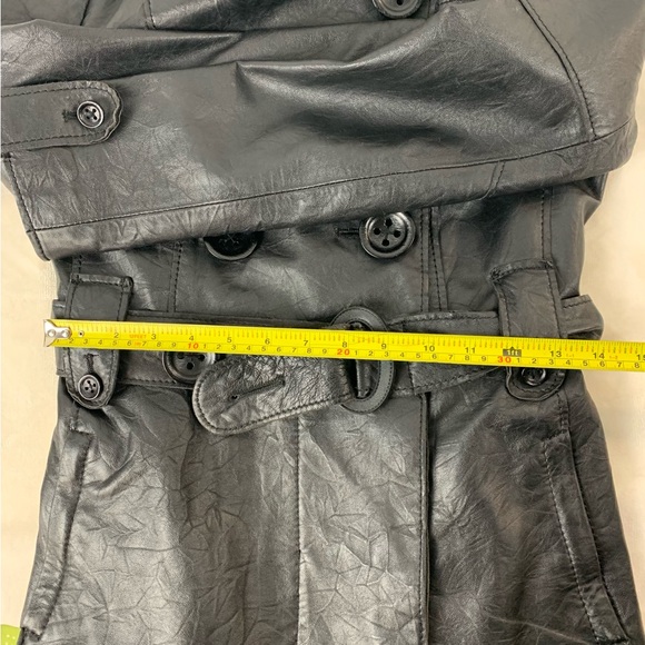 Women’sVintage Sonia & Kyo Black Leather Double-Breasted Jacket - Picture 8 of 11